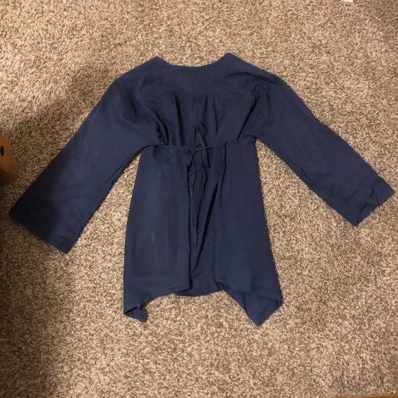 XT Navy Asymmetrical Blouse - Picture 7 of 8